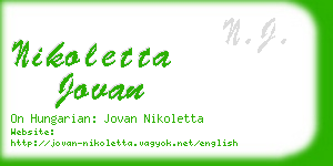 nikoletta jovan business card